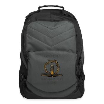 Gain Easily Through Other's Lessons Candle Book - Computer Backpack - charcoal - Front