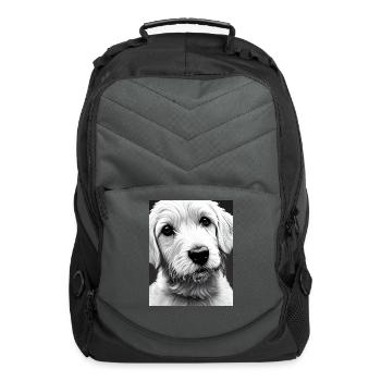 Cute animal portrait Art Print - Computer Backpack - charcoal - Front