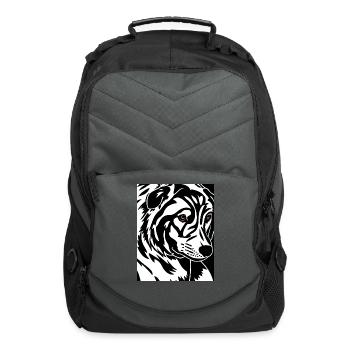 Cute animal portrait Art Print - Computer Backpack - charcoal - Front