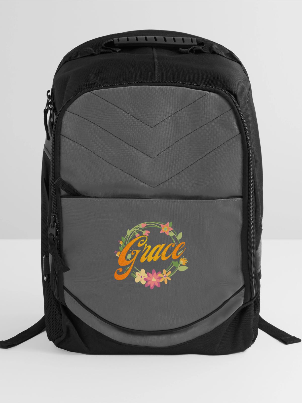 Religious Christian Inspirational Gift - Computer Backpack - charcoal - Front