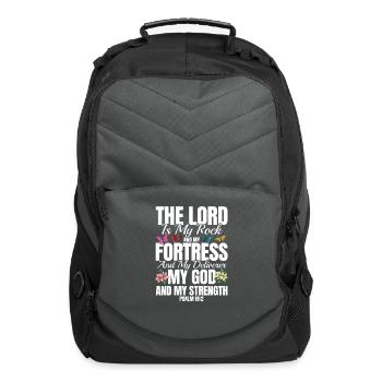 Inspirational Religious Bible Verse Gift - Computer Backpack - charcoal - Front