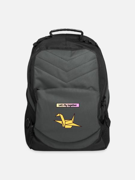 Paper plane,let's fly together - Computer Backpack - charcoal