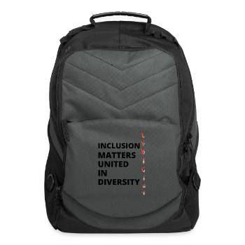 LGBTQIA+ Inclusion Matters: United in Diversity - Computer Backpack - charcoal - Front