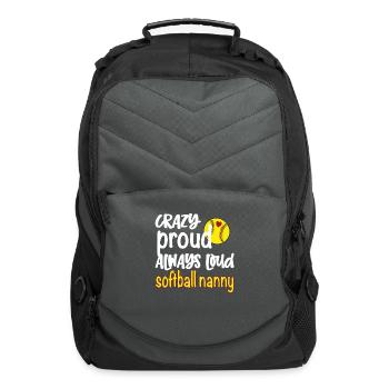 Softball Nanny Grandma Of Softball Player Nanny - Computer Backpack - charcoal - Front