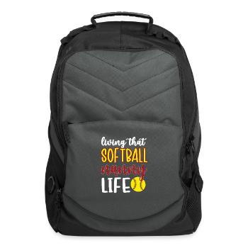 Softball Nanny Grandma Of Softball Player Nanny - Computer Backpack - charcoal - Front