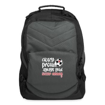 Proud Soccer Nanny Grandma Of Soccer Player Nanny - Computer Backpack - charcoal - Front