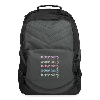 Proud Soccer Nanny Grandma Of Soccer Player Nanny - Computer Backpack - charcoal - Front