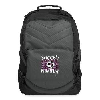 Proud Soccer Nanny Grandma Of Soccer Player Nanny - Computer Backpack - charcoal - Front