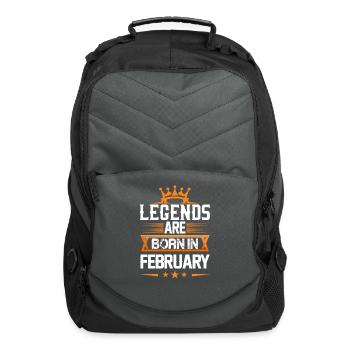 Legends Are Born In February - Computer Backpack - charcoal - Front