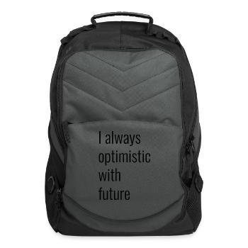 I Always Optimistic White Future - Computer Backpack - charcoal - Front