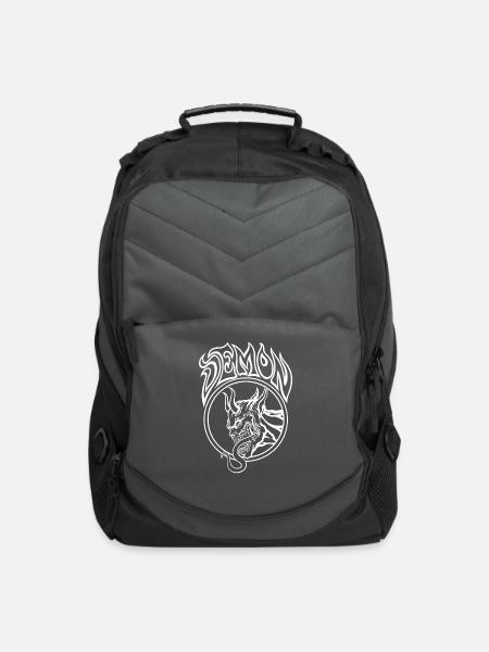 Demon – Infernal Line Art Illustration - Computer Backpack - charcoal