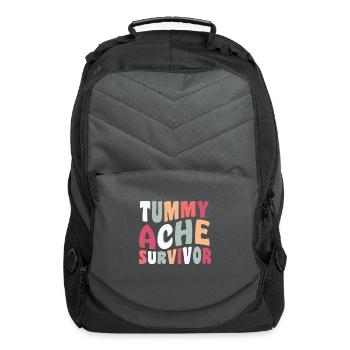 Tummy Ache Survivor Retro 70s Birthday - Computer Backpack - charcoal - Front