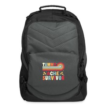 Tummy Ache Survivor Retro 70s 80s trendy - Computer Backpack - charcoal - Front