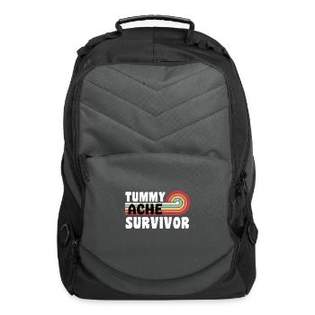 Tummy Ache Survivor Retro 70 stomach ache - Computer Backpack - charcoal - Front