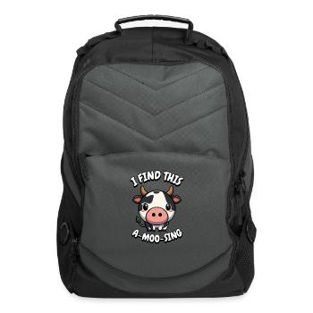I Find This Amoosing Cute Cow Cartoon - Computer Backpack - charcoal - Front