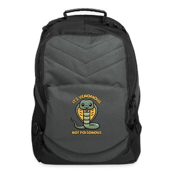It's Venomous Not Poisonous! Cute Snake Cartoon - Computer Backpack - charcoal - Front