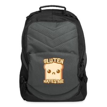 gluten free, gluten, gluten hates me, celiac, funn - Computer Backpack - charcoal - Front