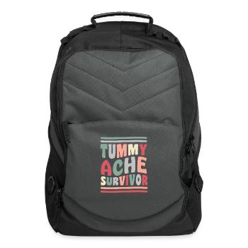 Tummy Ache Survivor 80s 70s Vibe Gift - Computer Backpack - charcoal - Front
