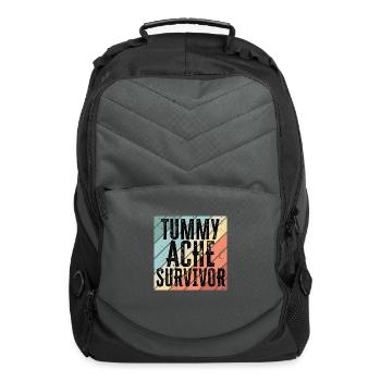 Vintage Tummy Ache Survivor distressed - Computer Backpack - charcoal - Front