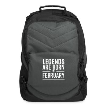 Legends Are Born in February - Computer Backpack - charcoal - Front