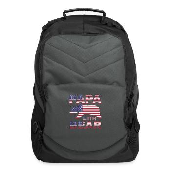 Papa with Bear - Computer Backpack - charcoal - Front