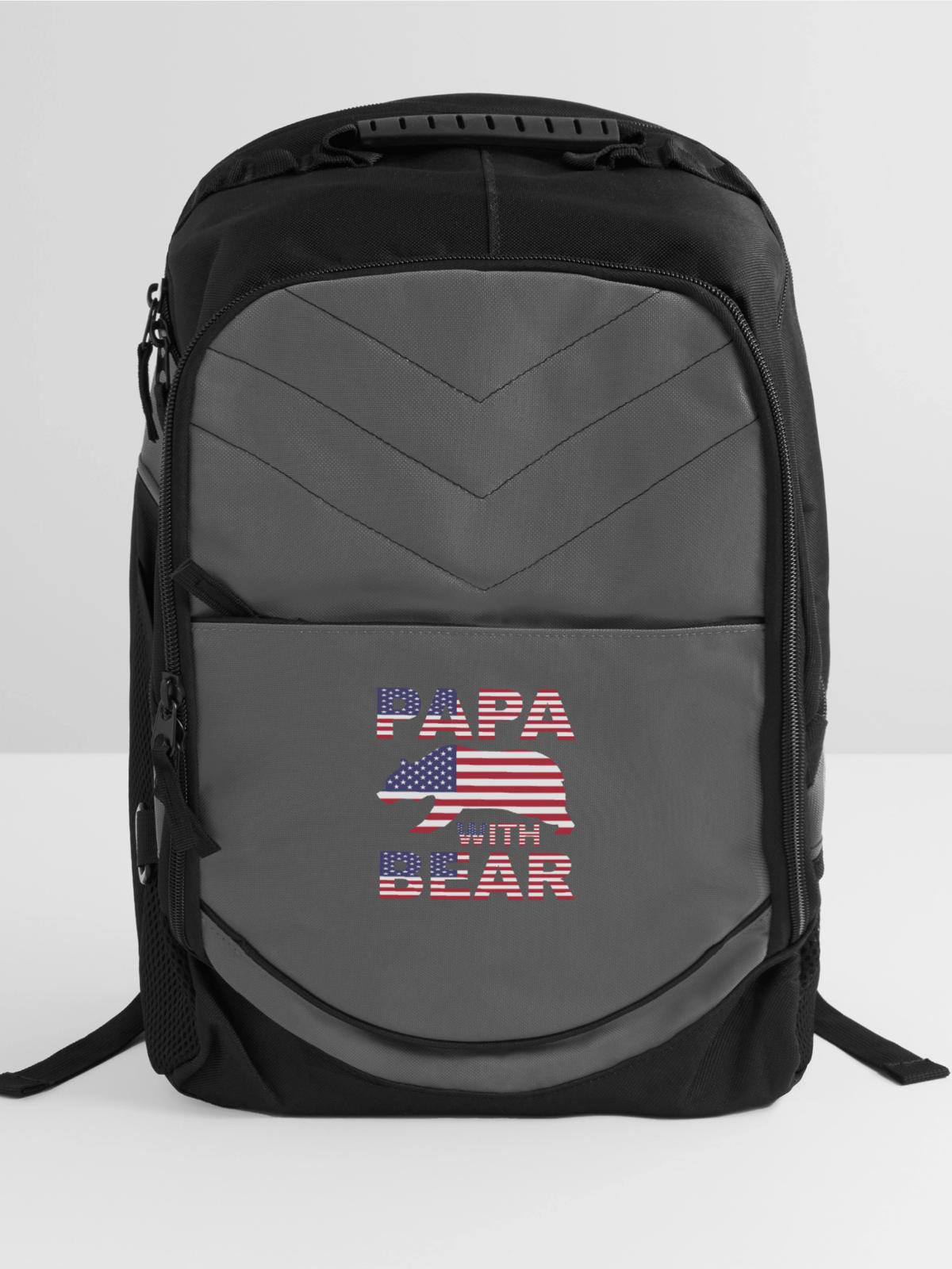 Papa with Bear - Computer Backpack - charcoal - Front