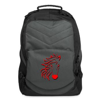 "Red Horse" - A beautiful design for horse lovers - Computer Backpack - charcoal - Front