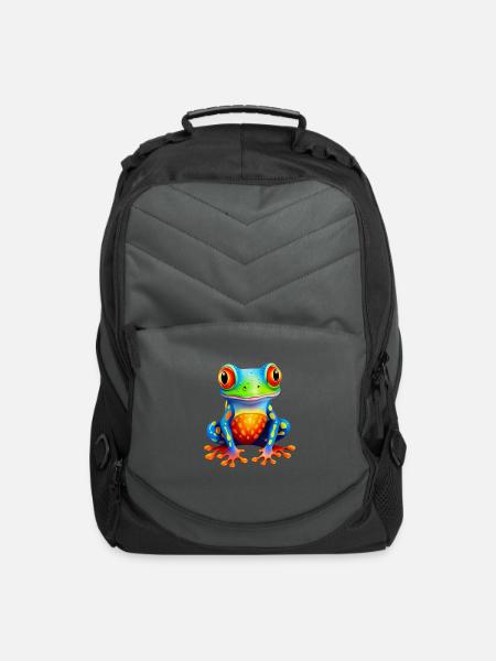 Colorful Frog - Computer Backpack - charcoal