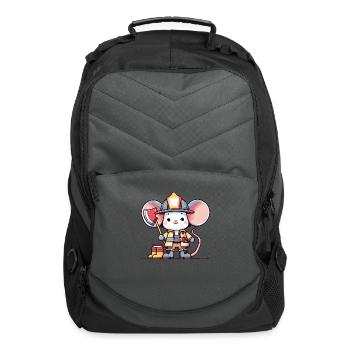 Cute Mouse Firefighter - Computer Backpack - charcoal - Front