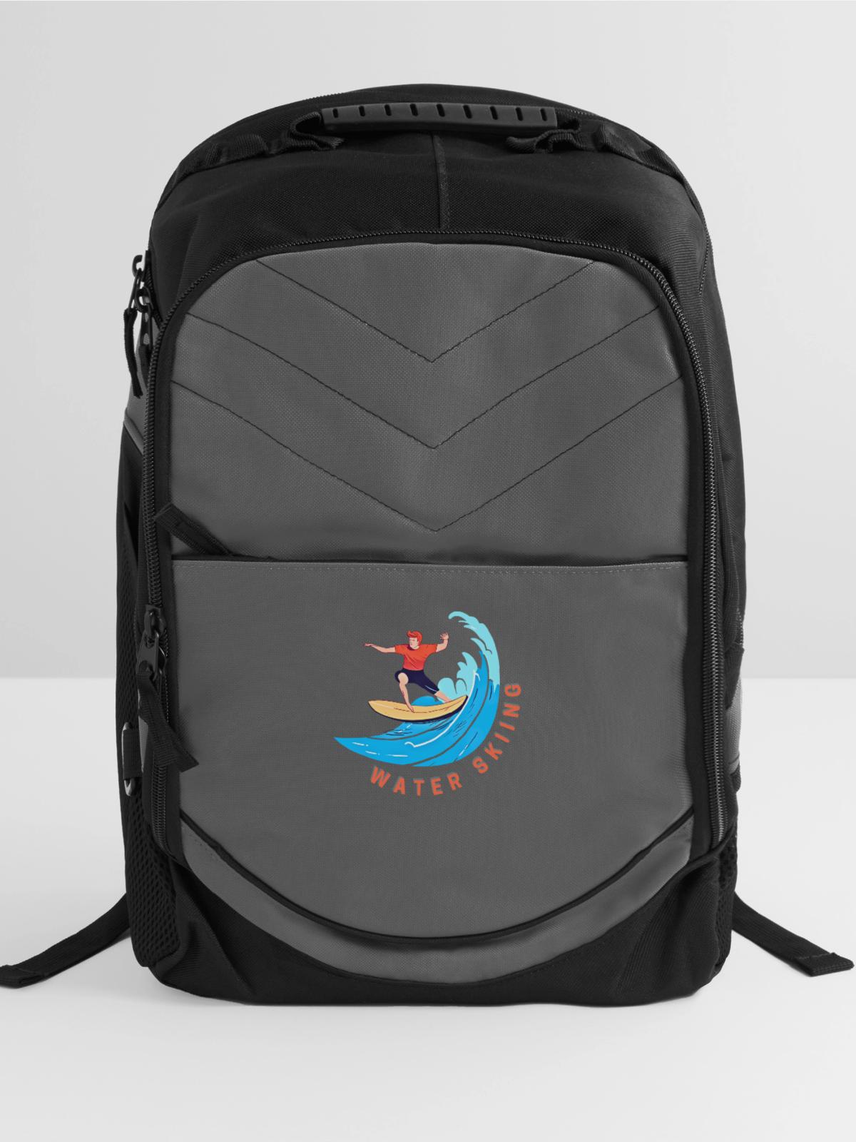skiing On the water - Computer Backpack - charcoal - Front
