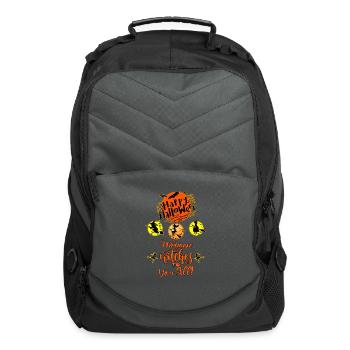 “WARMEST WITCHES TO Y’ALL!” – WITTY HALLOWEEN TEES - Computer Backpack - charcoal - Front