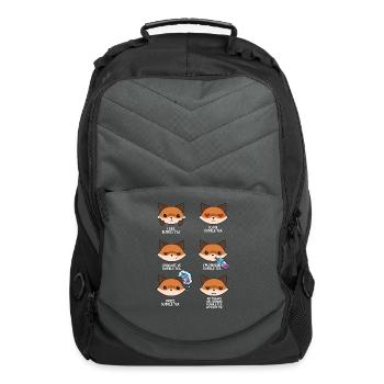 Fox And Bubble Tea - Computer Backpack - charcoal - Front
