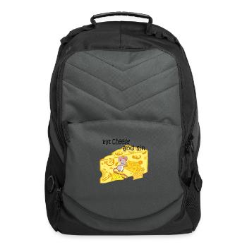 eat cheese and sin, eat cheese - Computer Backpack - charcoal - Front