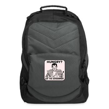 Hungry Eat The Government Eating Man Funny - Computer Backpack - charcoal - Front