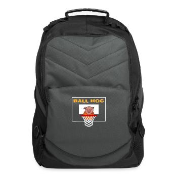Ball Hog Basketball Player Gift Funny Sports Pig - Computer Backpack - charcoal - Front