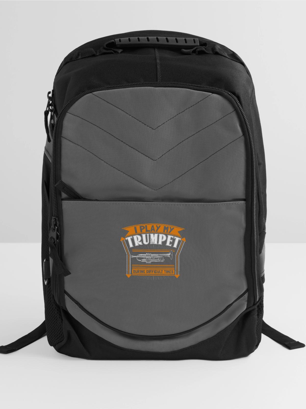 Trumpet Musical Instrument Gift - Computer Backpack - charcoal - Front