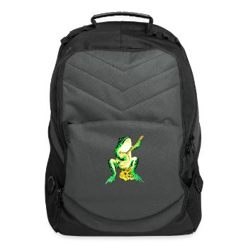 The frog plays the guitar - Computer Backpack - charcoal - Front