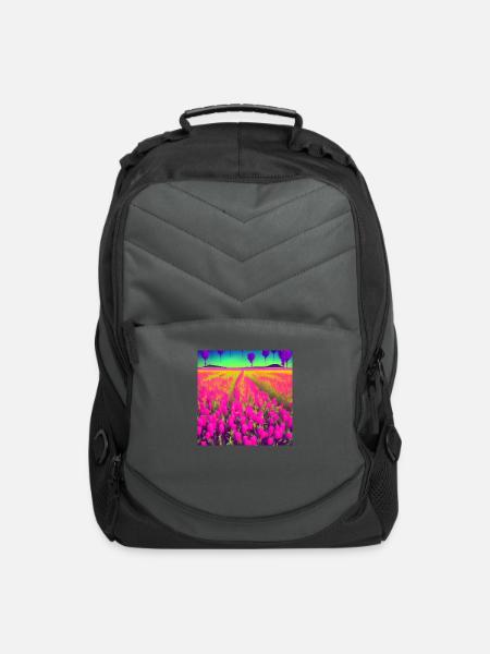 Hippy Flowers for Field Trip Ideas - Computer Backpack - charcoal
