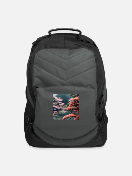 A natural Japanese garden - Computer Backpack - charcoal