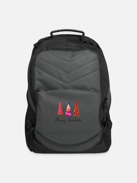 Merry Christmas Pink Trees - Computer Backpack - charcoal