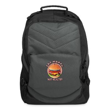 EAT HAPPY NOT HEALTHY - Computer Backpack - charcoal - Front