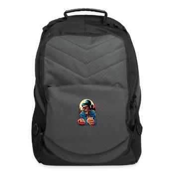 skeleton holding playing cards and dice art - Computer Backpack - charcoal - Front