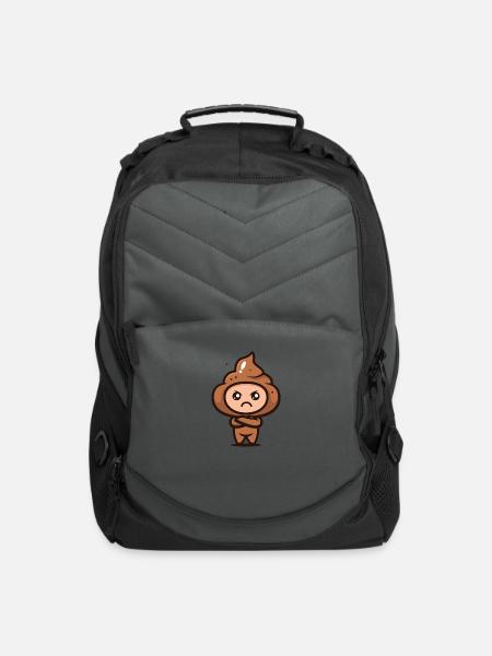 Angry Poop - Computer Backpack - charcoal
