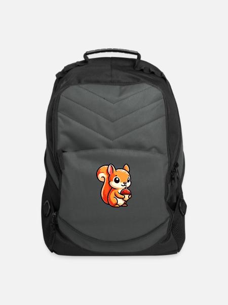 Cheery Squirrel: Autumn's Little Collector - Computer Backpack - charcoal