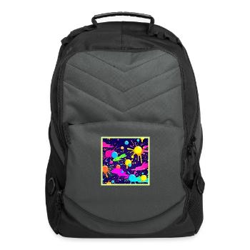 Neon Color Splash Art - Computer Backpack - charcoal - Front