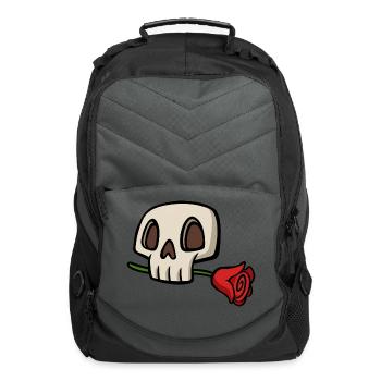Skull With Rose - Computer Backpack - charcoal - Front