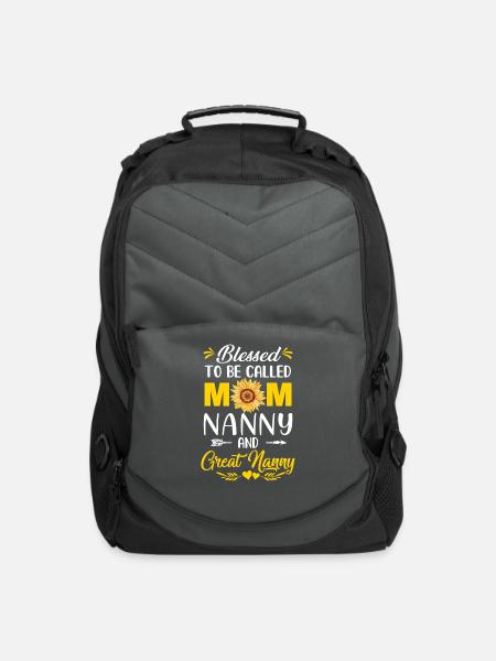 Blessed To Be Called Mom Nanny Great Nanny Mothers - Computer Backpack - charcoal