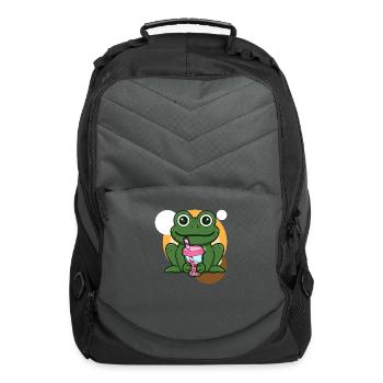 Frog And Bubble Tea - Computer Backpack - charcoal - Front
