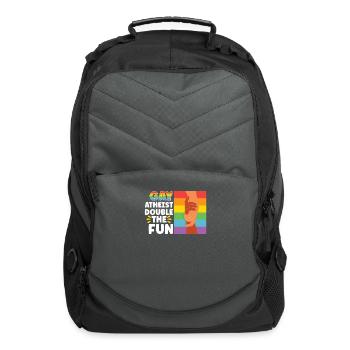 Gay LGBTQ Atheist Atheism Anti Religion Securalism - Computer Backpack - charcoal - Front