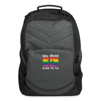 Gay LGBTQ Atheist Atheism Anti Religion Securalism - Computer Backpack - charcoal - Front